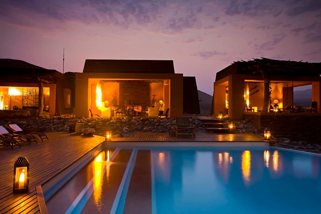 Namibia; Okahirongo Elephant Lodge; Exterior and pool